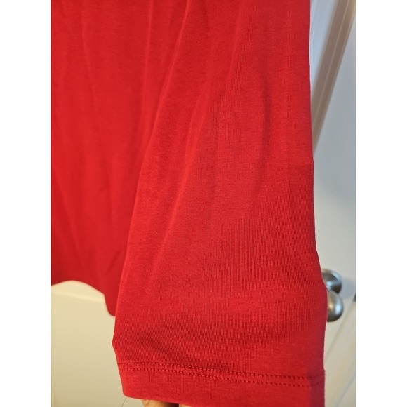 Rafaella Women's Red Blouse, Size 1x, 100% Cotton, 3/4 Sleeve - Picture 5 of 8